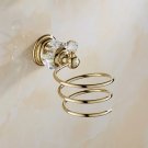 Gold_Wall Mounted Hair Dryer Rack Chrome/Matte Black Stainless Steel Bathroom Hair Dryer Holder Roun