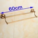 L is 60cm_Antique Brass Bathroom towel holder,Double towel bar,  towel rack  solid brass  towel rack