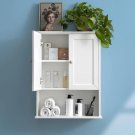 White Bathroom Wall Cabinet Over The Toilet Storage Cabinet, 24x30 Inch Wood Medicine Cabinets Wall 