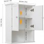 White Bathroom Wall Cabinet Over The Toilet Storage Cabinet, 24x30 Inch Wood Medicine Cabinets Wall
