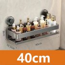 40cm_Wall-mounted Bathroom Shlef Suction Cup Shower Shelves Shower Storage Holder Rack Shampoo Stora