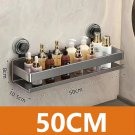 50cm_Wall-mounted Bathroom Shlef Suction Cup Shower Shelves Shower Storage Holder Rack Shampoo Stora