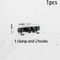 1clamp2hooks-1pcs_Broom Holder Wall Mount Mop Organizer Storage Tool Racks Stainless Steel Hooks Non