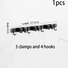 3clamps4hooks-1pcs_Broom Holder Wall Mount Mop Organizer Storage Tool Racks Stainless Steel Hooks No