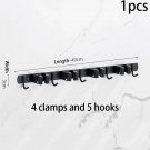 4clamps5hooks-1pcs_Broom Holder Wall Mount Mop Organizer Storage Tool Racks Stainless Steel Hooks No