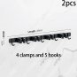 4clamps5hooks-2pcs_Broom Holder Wall Mount Mop Organizer Storage Tool Racks Stainless Steel Hooks No