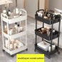 3 layers Black_3/4Layer Bathroom Storage Organizer Shelf Organizer Living Room Shelf Multi-functiona