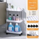 3 layers White_3/4Layer Bathroom Storage Organizer Shelf Organizer Living Room Shelf Multi-functiona