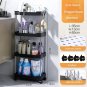 4 layers Black_3/4Layer Bathroom Storage Organizer Shelf Organizer Living Room Shelf Multi-functiona