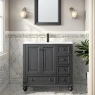 French Grey-36 Inch_30" Bathroom Vanity Sink Combo Vintage Style with Painted Solid Wood Constructio