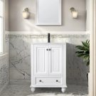 White-24 Inch_30" Bathroom Vanity Sink Combo Vintage Style with Painted Solid Wood Construction, Und