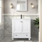 White-30 Inch_30" Bathroom Vanity Sink Combo Vintage Style with Painted Solid Wood Construction, Und