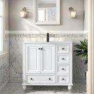White-36 Inch_30" Bathroom Vanity Sink Combo Vintage Style with Painted Solid Wood Construction, Und
