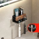Black-2_Solid Wood No-Punch Bathroom Toothbrush Holder Tooth Cup Holder Bathroom Mouthwash Cup Holde