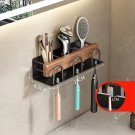 Black-3_Solid Wood No-Punch Bathroom Toothbrush Holder Tooth Cup Holder Bathroom Mouthwash Cup Holde
