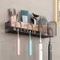 Black-4_Solid Wood No-Punch Bathroom Toothbrush Holder Tooth Cup Holder Bathroom Mouthwash Cup Holde