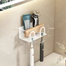 White-2_Solid Wood No-Punch Bathroom Toothbrush Holder Tooth Cup Holder Bathroom Mouthwash Cup Holde