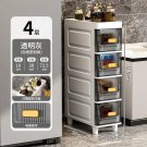 B 4 layers_Bathroom Crack Cabinet Storage Shelf Narrow Slit Storage Cabinet Toilet Storage Cabinet F