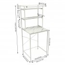 White-Marble_Washer and Dryer Storage Shelf Bathroom Space Saving Organizer Standing Rack