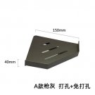 gray 15x15cm_Light Luxury Creative Stainless Steel Corner Shelf Bathroom Toilet Triangle Shelf bathr