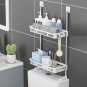 1layer White_Toilet Rack No Drilling Shelf Above the Toilet Tank Bathroom Kitchen Storage Rack Shamp