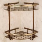 A_Antique Bronze Corner Basket Shelf Brushed Space aluminum Bathroom Accessories Product 2 Layers