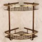 A_Antique Bronze Corner Basket Shelf Brushed Space aluminum Bathroom Accessories Product 2 Layers