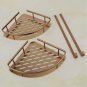 A_Antique Bronze Corner Basket Shelf Brushed Space aluminum Bathroom Accessories Product 2 Layers