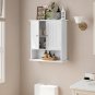 Bathroom C -black_Bathroom Wall Cabinet, Bathroom Cabinet Wall Mount with Doors and Open Shelf, Over