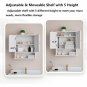 Bathroom C -black_Bathroom Wall Cabinet, Bathroom Cabinet Wall Mount with Doors and Open Shelf, Over