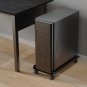 black_Mobile CPU Stand, Steel PC Tower Stand CPU Holder with Rolling Caster Wheels, Computer Tower S