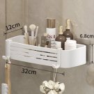 1 Square_Bathroom Storage Rack Hole-Free Wall-Mounted Shampoo Holder White Aluminum Corner Shelf Toi