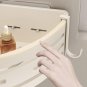 1 Square Rod_Bathroom Storage Rack Hole-Free Wall-Mounted Shampoo Holder White Aluminum Corner Shelf