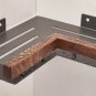 BLACK 2_Bathroom Shelf Corner Space Aluminum Wood Bathroom Triangle Basket Shower Room Storage Rack