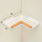WHITE_Bathroom Shelf Corner Space Aluminum Wood Bathroom Triangle Basket Shower Room Storage Rack Wa