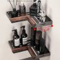 WHITE 2_Bathroom Shelf Corner Space Aluminum Wood Bathroom Triangle Basket Shower Room Storage Rack 