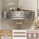 gray_1-2PCS Bathroom Corner Shelf with Hook Towel Bar No Drill Space Aluminum Shower Storage Rack Ba