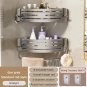 gray with rod-2pcs_1-2PCS Bathroom Corner Shelf with Hook Towel Bar No Drill Space Aluminum Shower S
