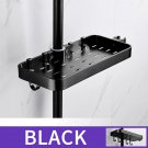 Black_Silver Aluminum Shower Storage Holder Rack Organizer Bathroom Shelf Shampoo Tray Stand No Dril