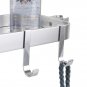 Black_Silver Aluminum Shower Storage Holder Rack Organizer Bathroom Shelf Shampoo Tray Stand No Dril