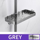 Grey_Silver Aluminum Shower Storage Holder Rack Organizer Bathroom Shelf Shampoo Tray Stand No Drill