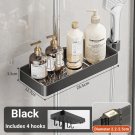 Update-Black_Silver Aluminum Shower Storage Holder Rack Organizer Bathroom Shelf Shampoo Tray Stand 