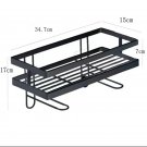 black.1_1pcs Bathroom Over The Toilet Storage Shelf Bathroom Storage Organizer with Toilet Paper Hol