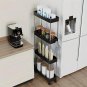 3Layers black_3/4 Tier Gap Rolling Storage Cart High Capacity Storage Shelf Movable Storage Rack Kit