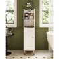 Rustic Brown_Bathroom Storage Cabinet, Small Corner Floor Cabinet with Door and Shelves, Narrow Toil