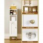 Rustic Brown_Bathroom Storage Cabinet, Small Corner Floor Cabinet with Door and Shelves, Narrow Toil