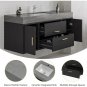 Dark Grey_Floating Bathroom Vanity ,48 Inch Wall Mounted Bathrooms Vanitys with Stone Countertop and