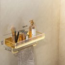 30CM-With rod_Gold storage rack wall mounted bathroom wash towel storage rack shampoo skincare produ