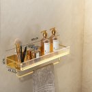40CM-With rod_Gold storage rack wall mounted bathroom wash towel storage rack shampoo skincare produ