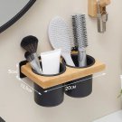 black 2 cup A_Wooden Beauty Hair Appliance Holder Bathroom Wall Mount Hair Dryer Holder Hair Care &a
